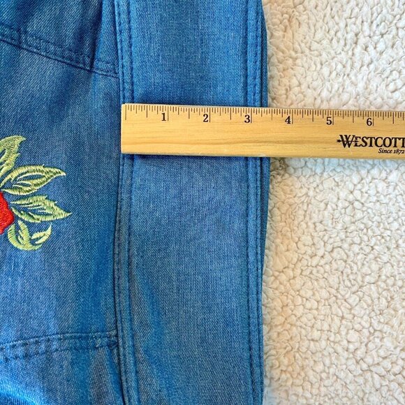 Gold Coast Women's  Shoulder bag .Foral Applique Blue Denim  LIGHT WEIGHT - Picture 8 of 8